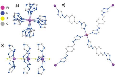 The three-dimensional structure is expanded along the quasi-perfect one-dimensional {Fe(II)–F}n polymeric unit
